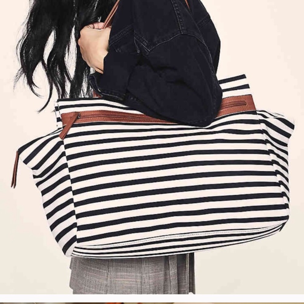 DSW striped weekender